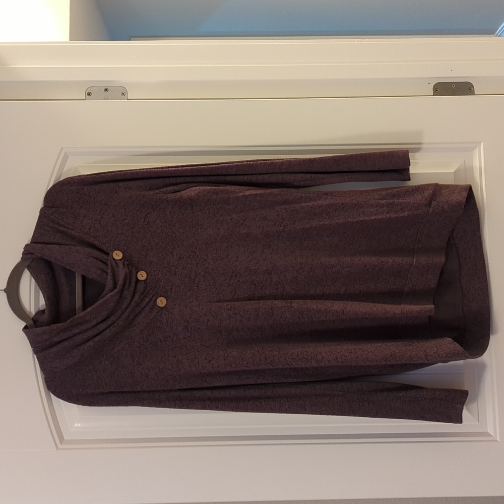 Jodifl Dark Gray Oversized Thin Sweater Tunic with Wooden Buttons